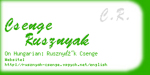 csenge rusznyak business card